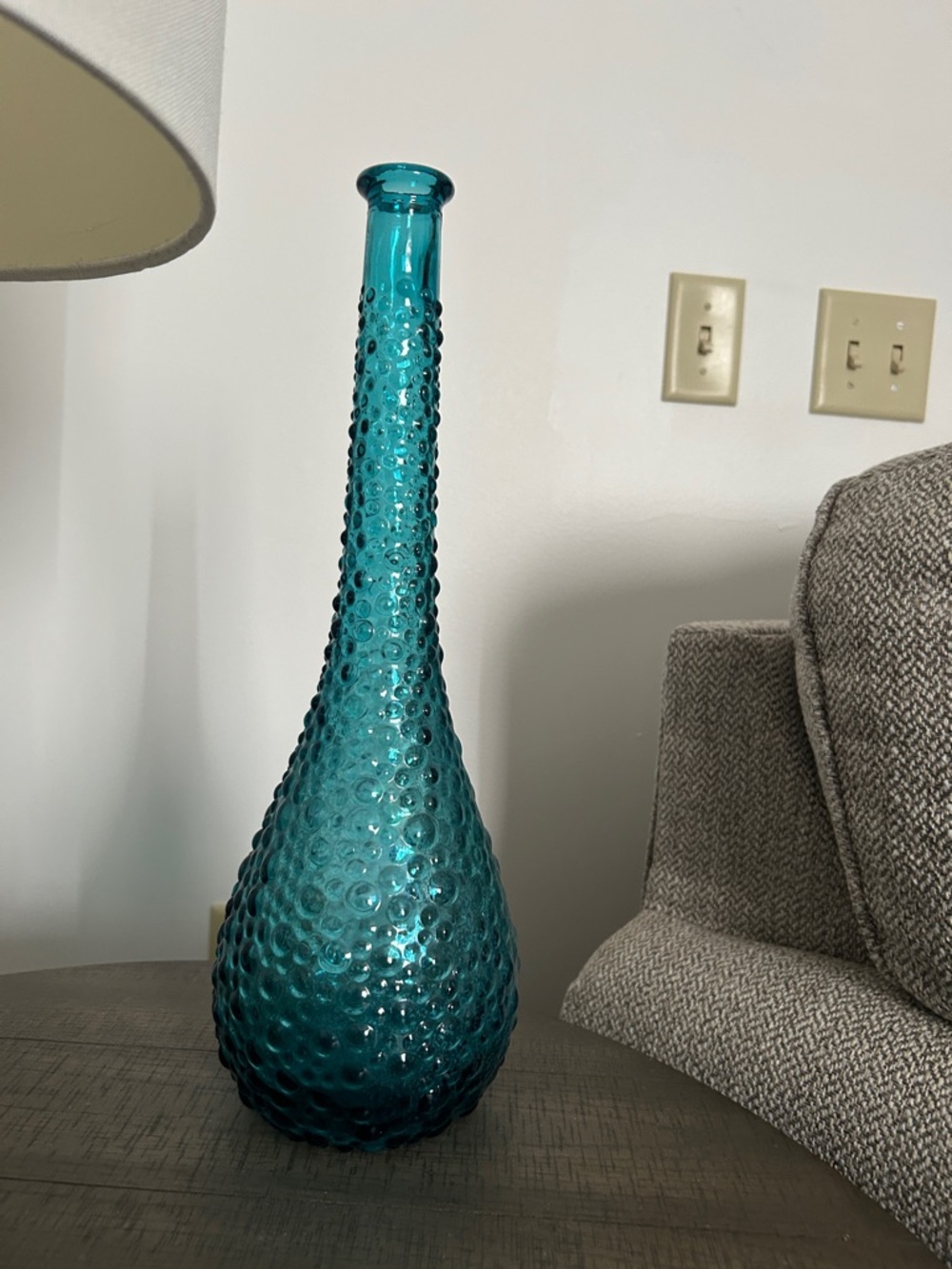 Textured Teal Glass Bud Vase - Home Accents